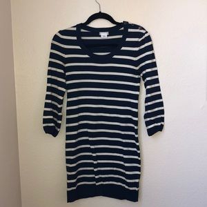 Striped fitted sweater dress